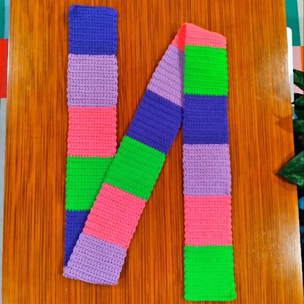 Colorblock Crochet Scarf